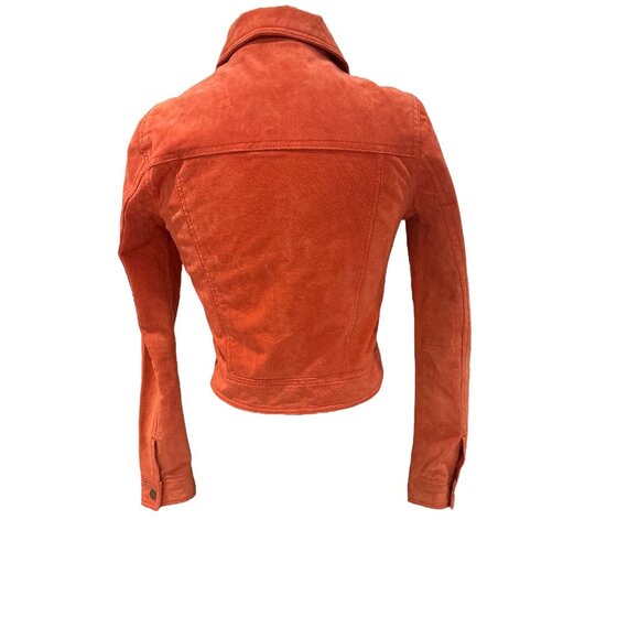 I Love H81 Womens Coral Faux Suede Cropped Jacket With Button Closures Size S - Picture 3 of 9